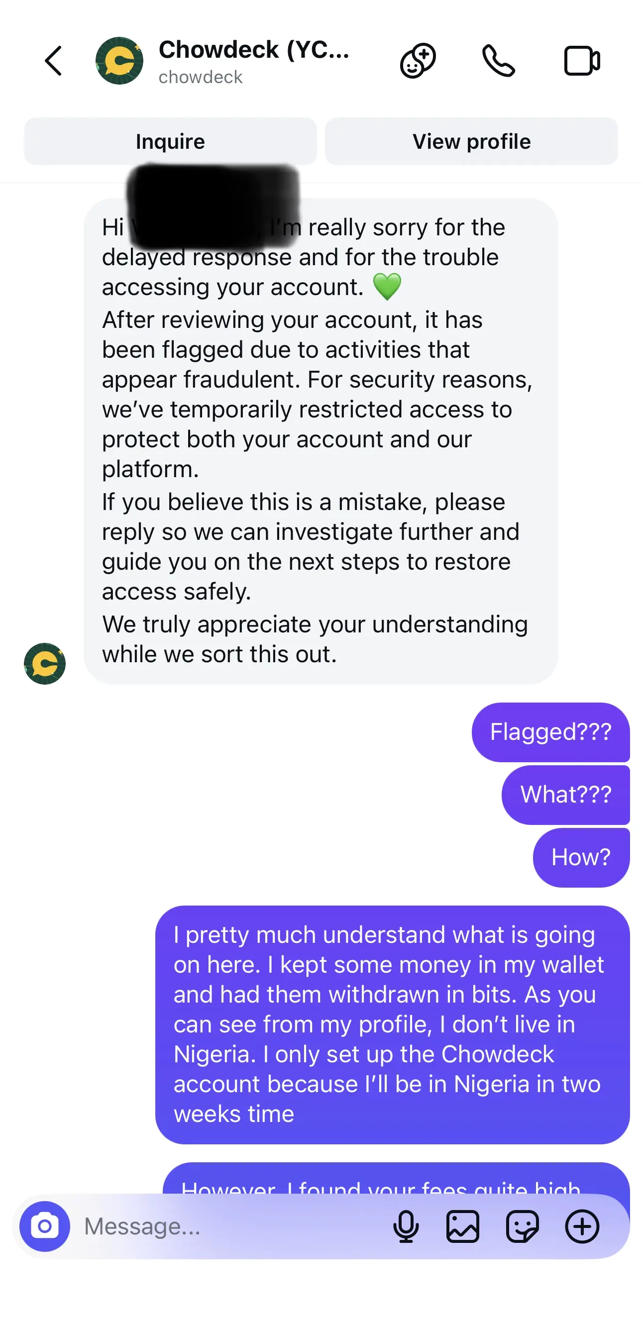 Account Closed Without Notice, Funds Withheld